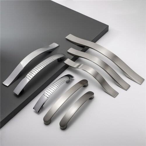 KK&FING 1PC Modern Simple Aluminum Alloy Chrome Kitchen Cabinet Door Knobs and Handles Drawer Pulls Furniture Handle Hardware