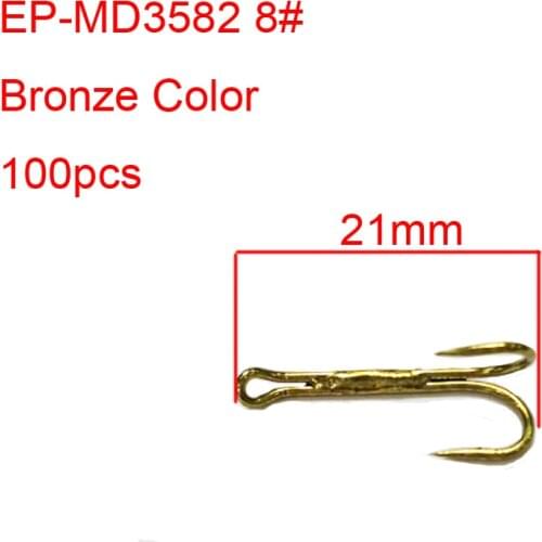 100pcs eupheng EP-MD3582 Salmon fly fishing hook bronze color L