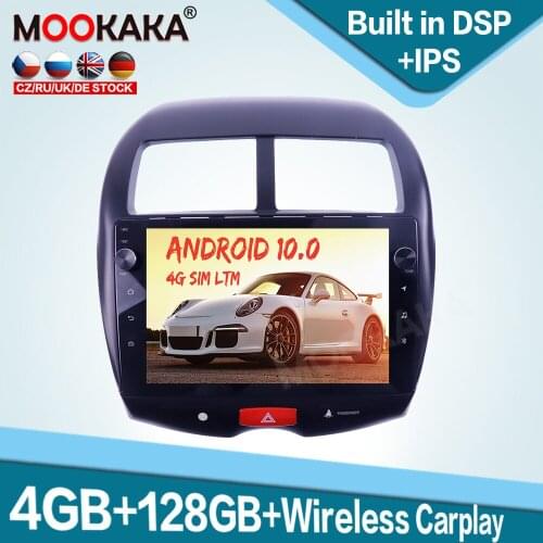 128GB Carplay Android 10.0 Car Multimedia Player for Mitsubishi Asx 10-14 Auto Radio GPS Navigation Audio Stereo Head Unit DSP