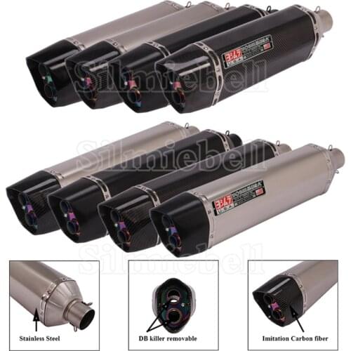 470mm 570mm Universal Motorcycle Exhaust Muffler Pipe Yoshimura Escape Moto Double Hole DB Killer For R1 TMAX530 Nmax155 PCX125