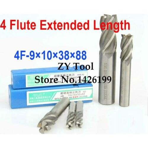5pcs /set 9.0mm 4 Flute HSS & Extended Aluminium End Mill Cutter CNC Bit Milling Machinery tools Cutting tools.Lathe Tool