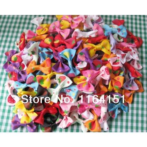 50pcs 35mm*25mm Printing Bowtie tie Cute Ribbon Flower DIY Garment Craft accessory gift decorated/satin silk flower