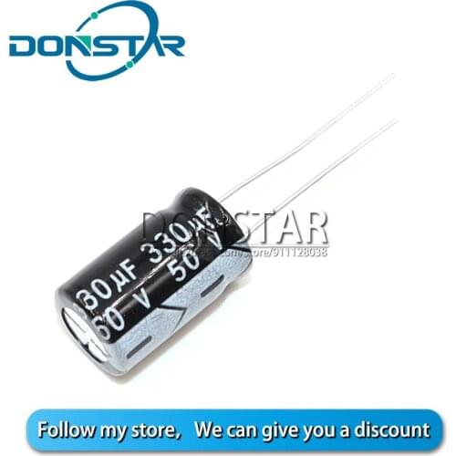 10PCS 50V 330UF Aluminium electrolytic capacitor 330UF 50V 10*17MM Electrolytic capacitor