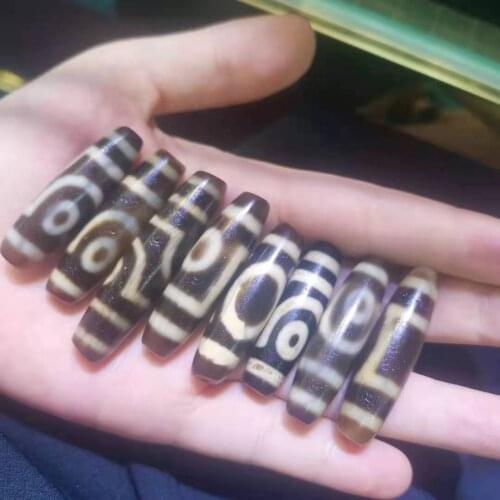 1pcs/lots 40mm Natural Tibetan Weathered Horseshoe Teeth Yellow Agate Dzi Beads One Two Three Eyes Wholesale Jewelry diy Gems