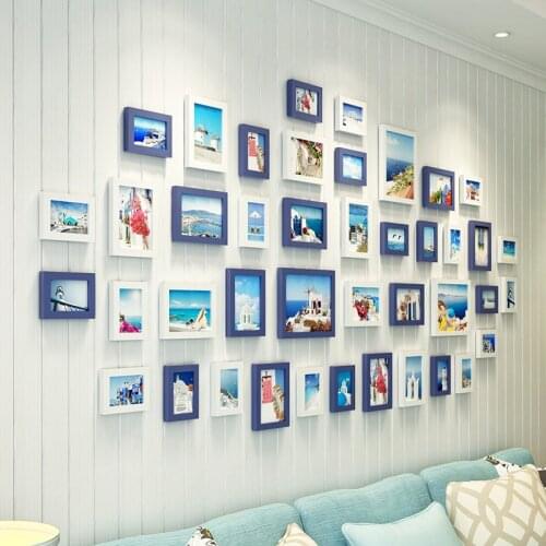 Color Hanging Wall Art Photo Frame Simple Fresh Girl Cute Cartoon Picture Frames Set Living Room Home Wall Decor 36/42/66 Pcs Q
