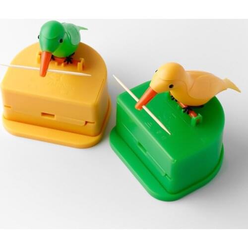New Cute Small Bird Toothpick Container Automatic Toothpick Dispenser Toothpick Holder Home Decoration Table Decor
