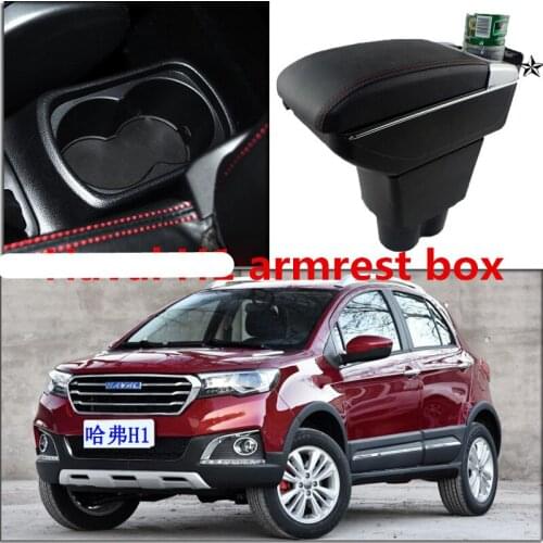 For Haval H1 armrest box hover armrest central Store content Storage box with cup holder ashtray USB interface 2008-2013