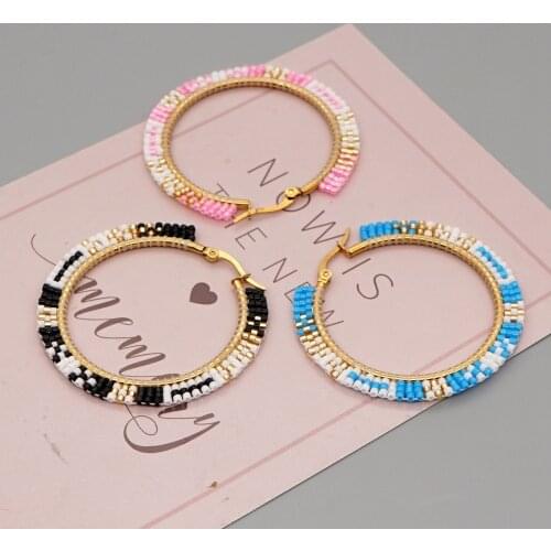 Go2Boho Hoop Earrings Statement Earring For Women Gift Beads Ear Ring Boho Earings 2021 Handmade Miyuki Pendientes Jewelry