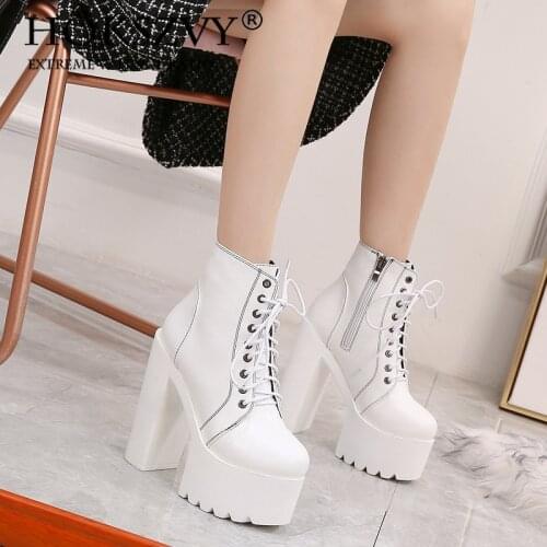 HOKSVZY 2020 New 15CM Platform High Heels Autum Nultra Heel Waterproof Platform Roman Shoes Womens Boots Ankle ZYW-659-15