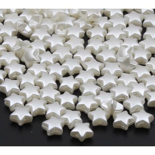 50pcs 11mm Star Spacer Beads Beige Acrylic Imitation Pearls For Jewelry Making Diy Charm Necklace Bracelet Accessories