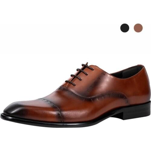 Oxford Bridegroom Dress Office Best Men Shoes Solid Color Genuine Leather Original Casual Business Designer Shoes