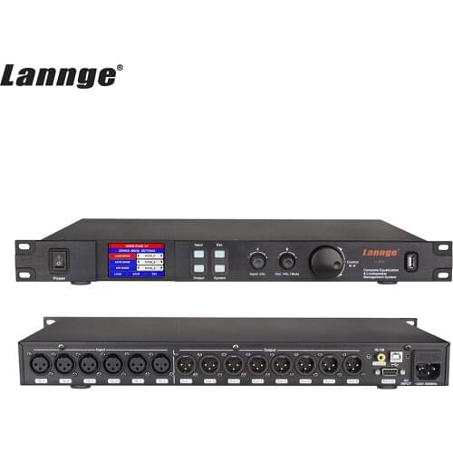 Lannge A-808 8 IN & 8 OUT Digital Audio Processor LCD Touchscreen 32bit DSP with USB RS232 Computer Interface 1U Rack Mount