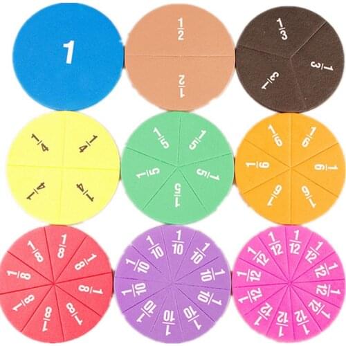 Magnetic Round Fraction Math Toy 51pcs Magnetic Round Fraction Early Educational Math Toys Kids Educational New