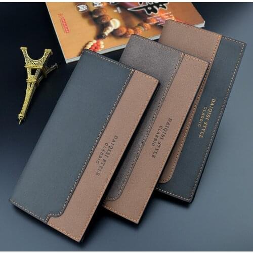 Mens Wallet New Mens Long Wallets Fashion Contrast Youth Soft Wallets Multi Card Suit Bag 2021 New Men Wallet