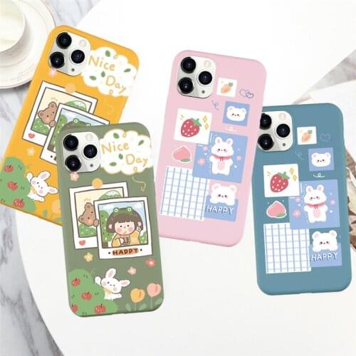 Lovely Chocolate Smile Sweet Bear Phone Case for IPhone 12 11 Pro Max XR Xs Max 7 8 Plus X 12 Mini 7Plus Soft Silicon Cover Capa