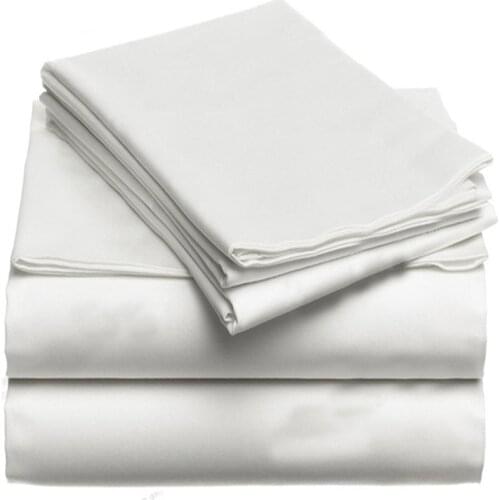 100% Egyptian Cotton 1000 TC King Queen Size Pure White Color Sheet Duvet Cover Pillowcases 4 pieces Set Customize