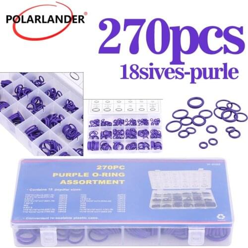 For Car Automotive Purple Air Conditioner A/C System O Ring Set Seal Kit R134a R12 Assortment HNBR Rubber Repair Tool
