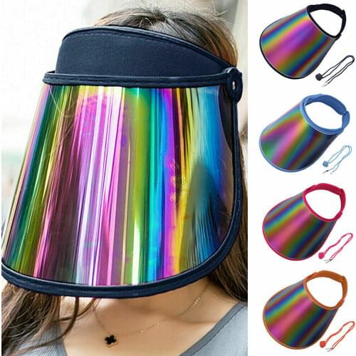 2021 New Fashion Unisex Retro Neon Sun Visor Hat Headband Cap For Golf Tennis Stag Poker Party