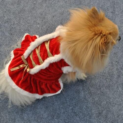 A Christmas Dog Dress Winter Pet Dog Clothes Dog Xmas Costume For Small Dog Yorkie Chihuahua Cat Clothes Dresses Pet Clothing
