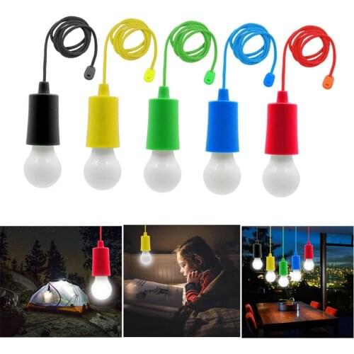 Hanging Portable Pull Cord Light Bulb Outdoor Battery Powered Emergency Camping Tent Hiking Energy Saving Lamp LED Night Light