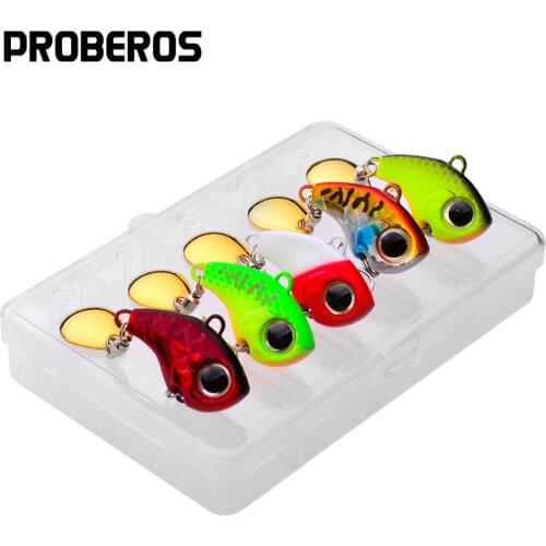PROBEROS 5Pcs Metal Spoon Spinnerbaits 5-10-15-20g Jigging Fishing Lures Bass Trout Jigs Baits Sequins Vibration Whopper Pesca