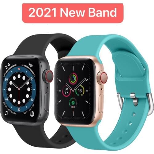 New Silicone Strap for Apple watch 6 5 4 SE band 40mm 44mm belt Sport band bracelet for iWatch series 3 2 38mm 42mm Accessories