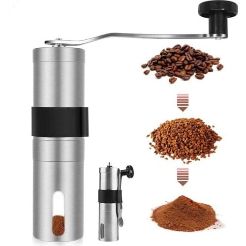 Stainless Steel Manual Coffee Grinder Portable Compact Reusable for Camping Hand Operated Coffee Machine Christmas Gifts