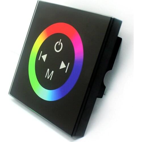 Touch Panel full color RGB touch controller led dimmer; DC12-24V input; output: 4A*3channnel; output power:12V