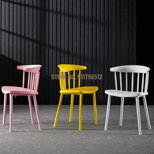 Nordic chair simple plastic home dining chair stool backrest makeup chair modern desk chair net red windsor chair