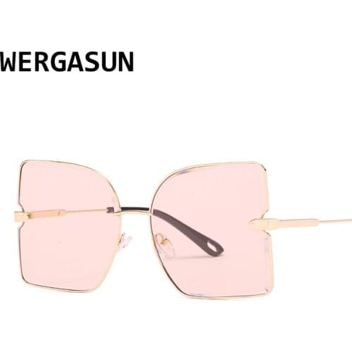 WERGASUN Square Sunglasses Women Oversized Gradient Sun Glasses Trend Men Female Brand Designer Shades UV400