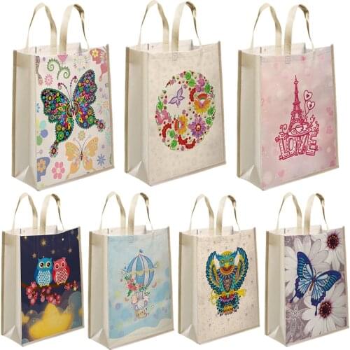 DIY Diamond Painting Handbag Mosaic Drill Reusable Eco-friendly Shopping Bags Totes Home Decoration Gift Foldable Storage Bags