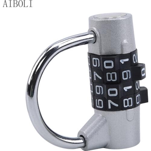 Heavy Duty 4 Dial Digit Combination Lock Weatherproof Security Padlock Outdoor Gym Safety Code Lock Black