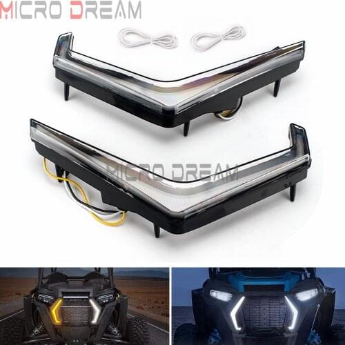 LED Turn Signal Light for Polaris RZR XP Front Signature Accent Fang Lights Amber/White Lighting Lamp DRL for Turbo S XP 4 1000