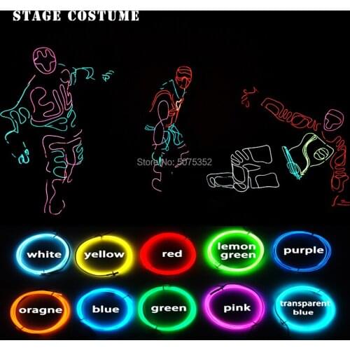 Stage Show Dance Led Costume EL Wire Neon Lighting Cosplay Costume Night Club Flashing Costume For Christmas Musical Festival