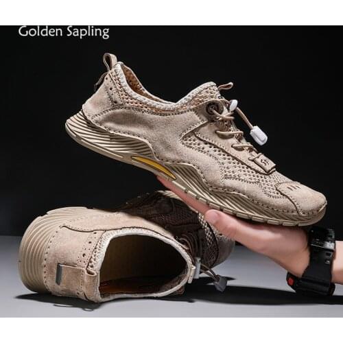 Golden Sapling Outdoor Shoes Men Breathable Walking Loafers Classic Handmade Sewing Design Mens Casual Shoe Retro Fashion Flats
