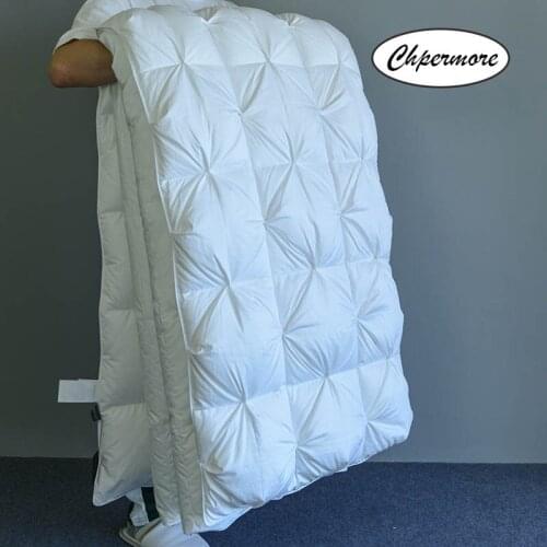 Upscale Luxury 100% White Goose/Duck Down Quilt Duvets Thickening Winter Comforter 100% Queen Cotton King Cover Size