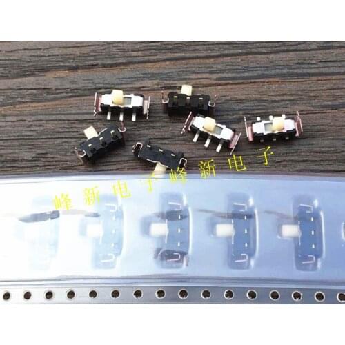 5Pcs Japanese vertical straight plug 5 feet 2 gears side dial toggle switch with frame micro sliding switch power supply
