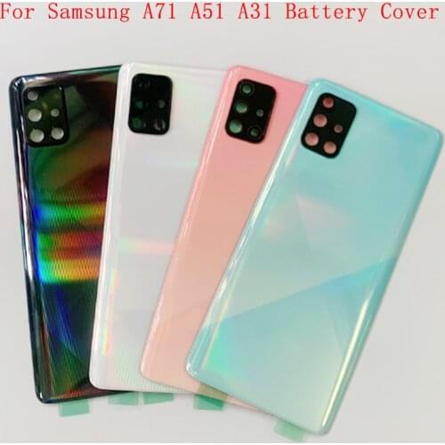 Battery Case Back Case Cover Door Housing For Samsung A31 A315 A51 A515 A71 A715 Camera Frame Lens With Logo Replacement Parts