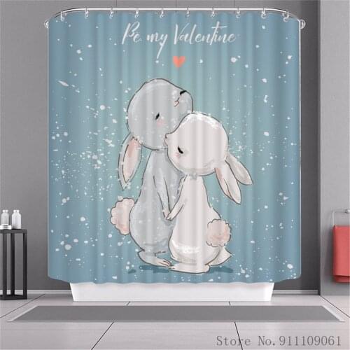 Cute Animal Cartoon Waterproof and Mildew Proof Shower Curtain Polyester Fabric 3D Digital Printing Bathroom Partition Curtain