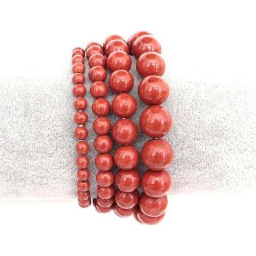 Noter Natural Red Stone Bracelets For Women Men Strand 4mm 6mm 8mm 10mm Charm Braslet Yoga Meditation Jewelry Pulseira Armbanden