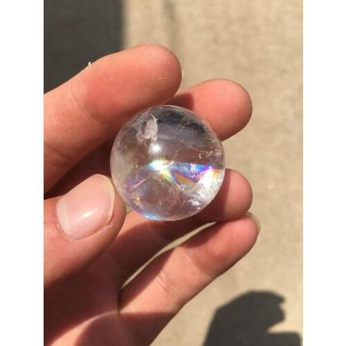 10-30mm natural white crystal quartz rubber ball, rainbow crystal ball globe healed