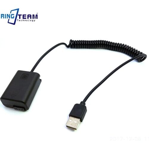 10X USB Coiled Cable Adapter Coupler AC-PW20 NP-FW50 for Sony Camera F3 5R 5T 3N 5N A33 A37 A55 A5000 A6000 A6300 A6500 ILEC 7
