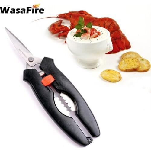 18cm Seafood Peeler Stainless Steel Shellfish Lobster Crab Shrimp Tool Kitchen Scissors Shrimp Crab Cracker Lobster Scissors