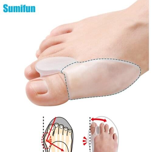 2pcs Thumb Valgus Corrector Big Silicone Gel Toe Separator Spreader Overlapping Cushion Concealer Foot Pain Relief