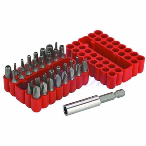 33Pcs Security Bit Set Drill Star Hex Spanner Torx Screwdriver with Holder New