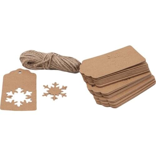 50Pcs Creative Kraft Paper Tags Christmas Combination Set Kraft Paper Tags DIY Crafts Hang Tag Gift Wrapping Supplies Labels