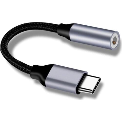 Mini Aluminum Alloy Type-c to 3.5mm Jack Audio Converter Cable Earphone Adapter Audio Converter Cable Aluminum Alloy