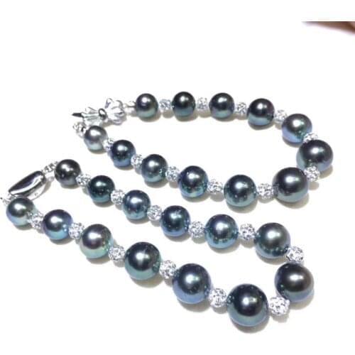 D1207 Fine Jewelry Natural Fresh Water 8-9mm Fresh Water Green Peals Bracelets for Women Fine Pearls Bracelets