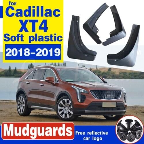 Car Mudflap for Cadillac XT4 2018 2019 Fender Splash Guard Mud Flap Mudflaps Mudguards Front Rear wheel Soft plastic Accessories