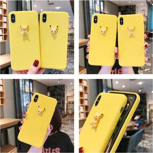 Pokemon Pikachu Cute 3D Cartoon Silicone Soft Phone Case for VIVOX6 Y55 Y66 X9S X20 X27 V15 S1 Yellow Soft Shell Cover